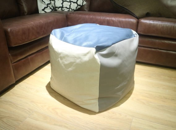 Leather Patchwork Cube Beanbag - Six Panel