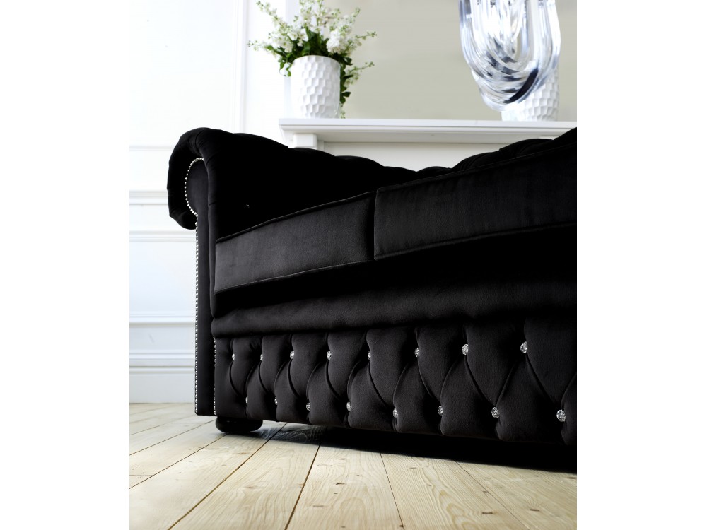 Diamante Chesterfield Fabric Sofa Living Room Sofas