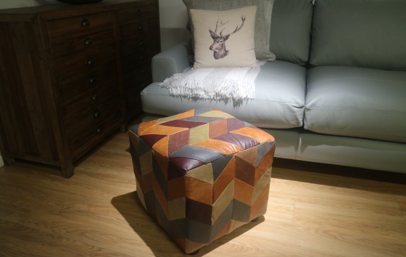 Patchwork Leather Stool