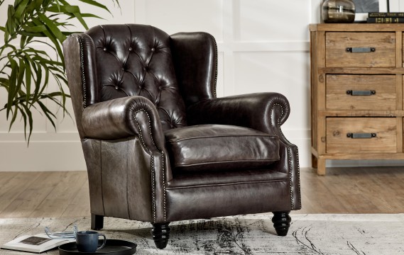 Rode Leather Lounge Armchair