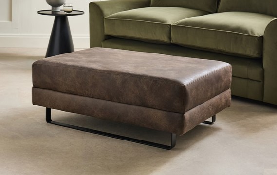 Wellington Leather Footstool