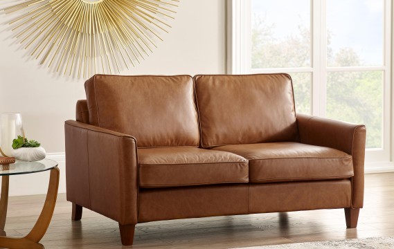 Columbus Small Leather Sofa