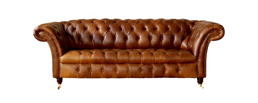 Barrington Vintage Leather Sofa, Old Style Leather Sofa