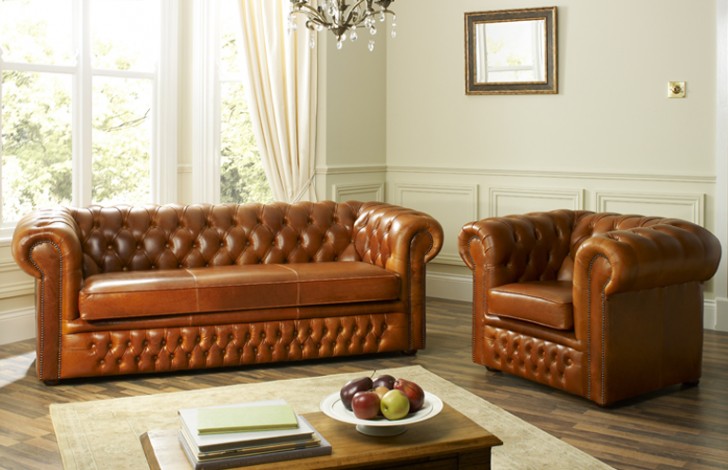 Cambridge Leather Chesterfield Sofa