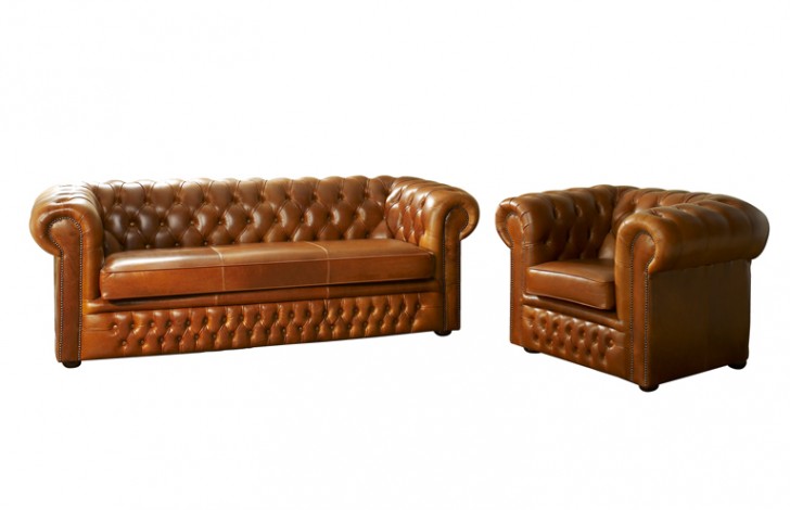 Cambridge Leather Chesterfield Sofa
