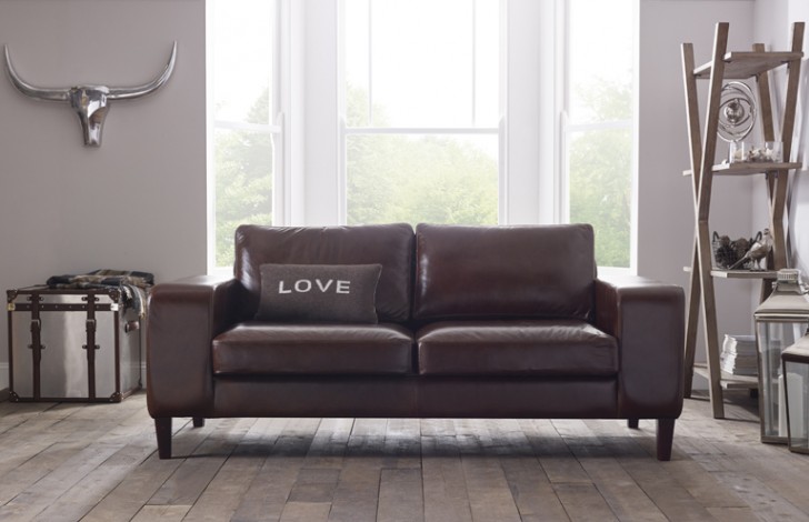 Wellington Contemporary Leather Sofa, Designer Leather Sofas Uk