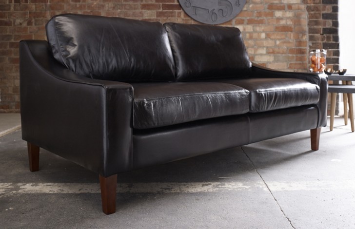 Hilary Modern Leather Sofa, Modern Leather Sofa