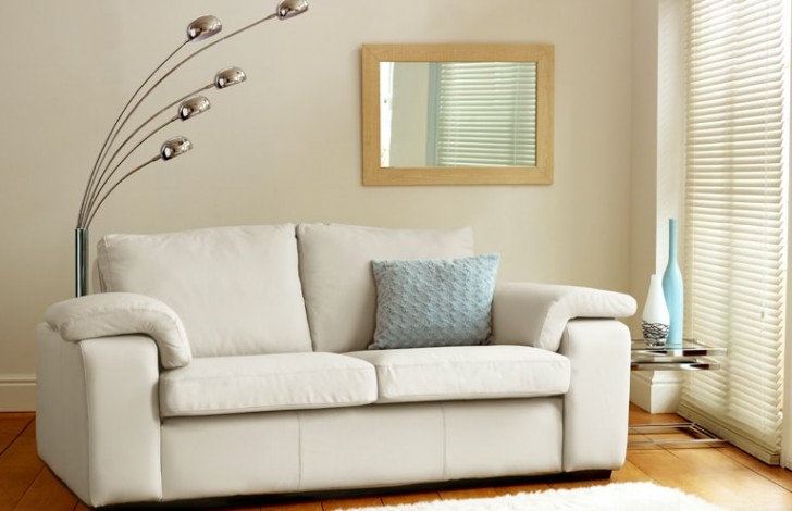 Sirocco White leather sofa