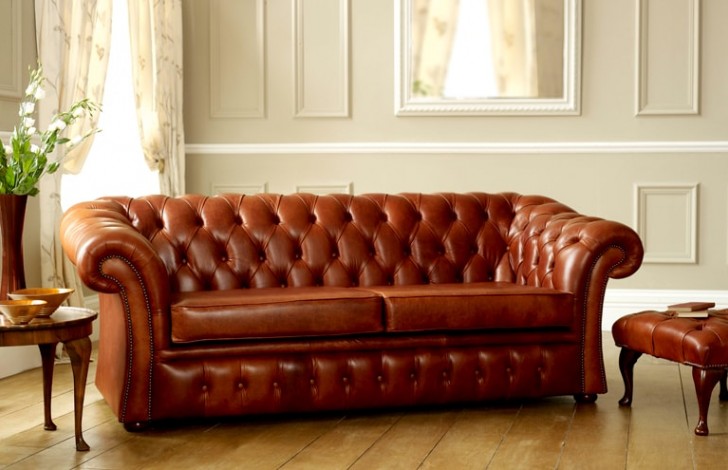 Pemberton Brown Leather Chesterfield