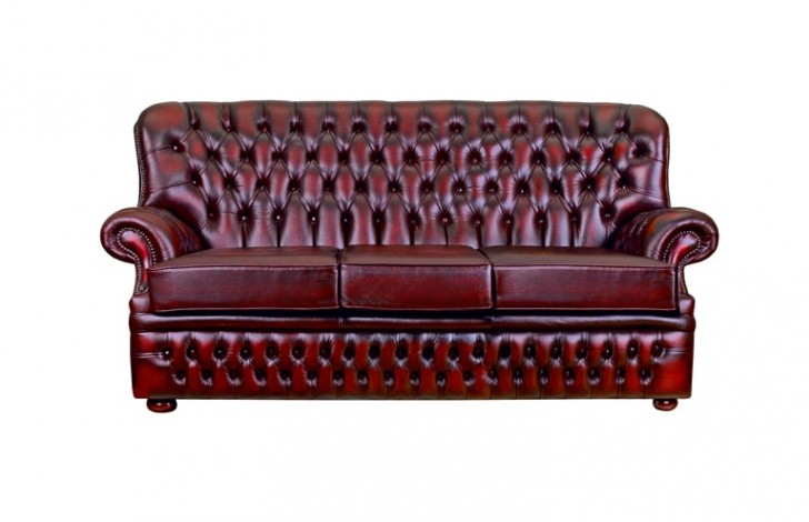 Monks Red Leather Chesterfield