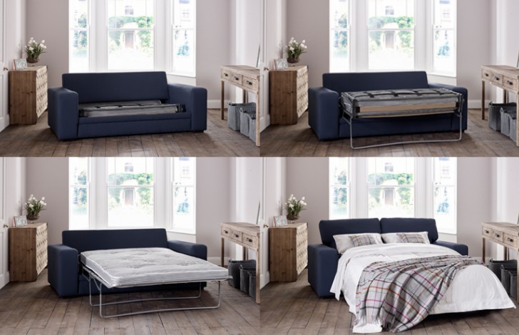 Mayfair Fabric Wood Trim Sofa Bed