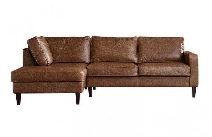 Drake Leather Chaise Sofa Left Hand Facing