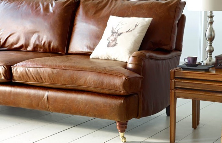 Holbeck Leather Vintage Couch, Distressed Leather Sofa Uk