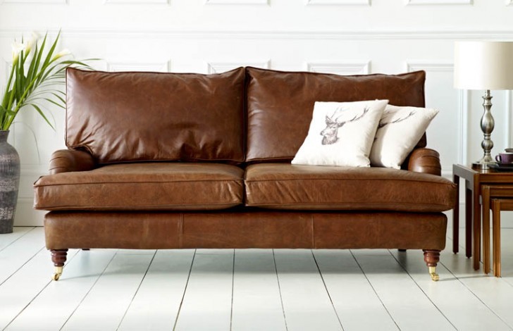 Vintage style leather couch cheap