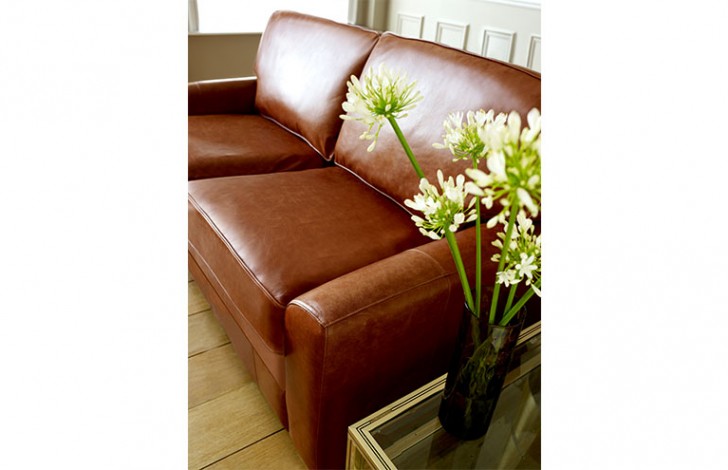 London Tan Leather Sofabed