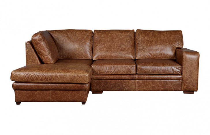 Abbey Leather Corner Chaise, left hand facing