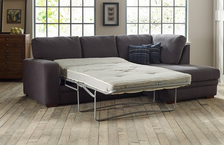 Leather sectional couch with top pull out bed