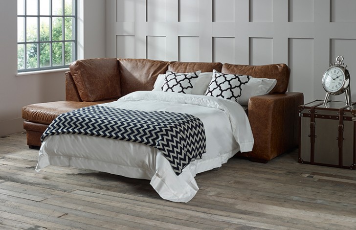 Abbey Leather Chaise Sofa Bed English Sofa Co