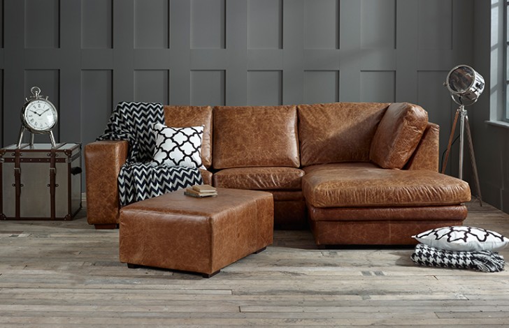 Abbey Leather Chaise Sofa Bed Right Hand Facing Corner Sofa Beds