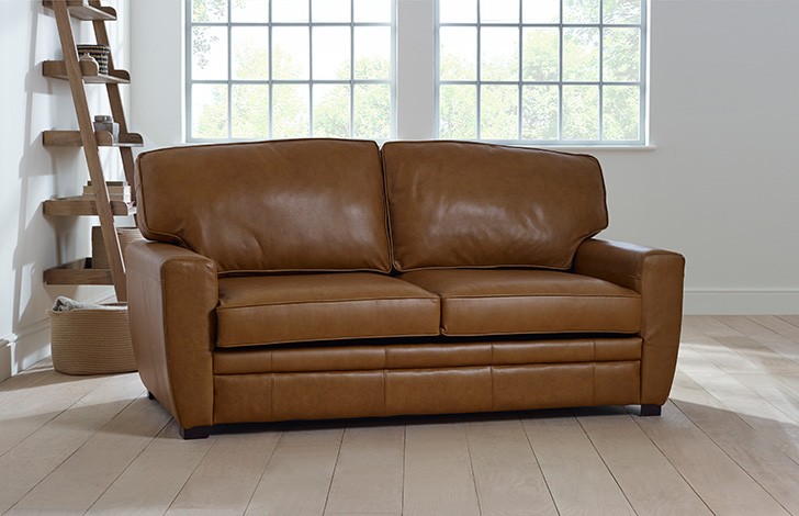 Stafford Square Arm Sofa Leather Sofa Bed