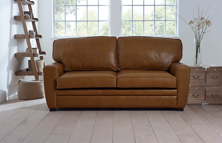 stafford top grain leather sofa