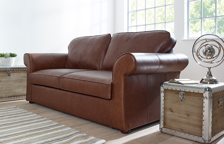 Chatsworth Curved Leather Sofa