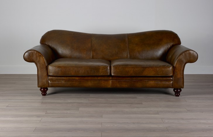 St Charles Hand Antiqued Leather Sofa
