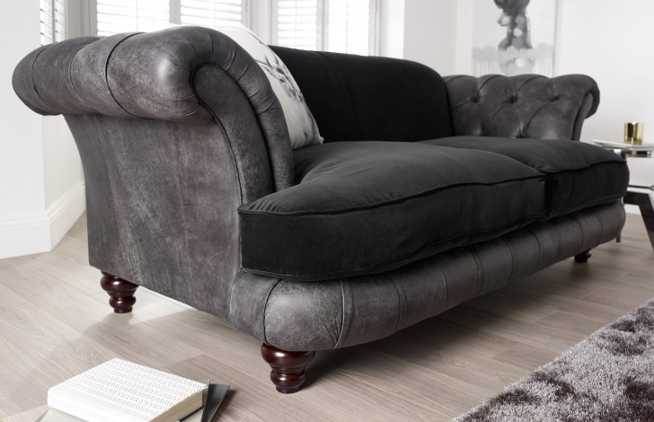 St Elizabeth Leather Fabric Sofa, Leather And Fabric Sofa Combinations