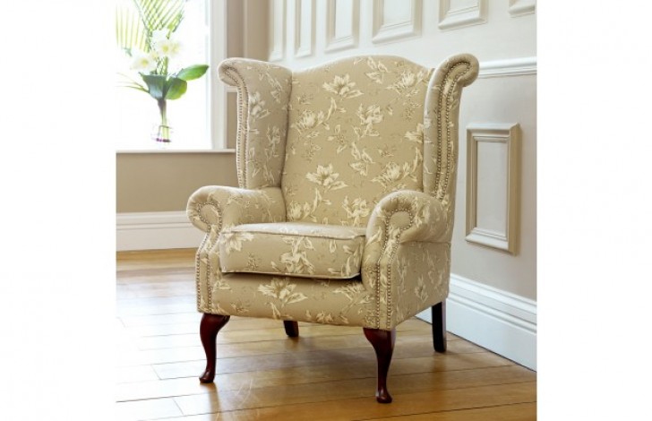 Upholstered top wingback chair