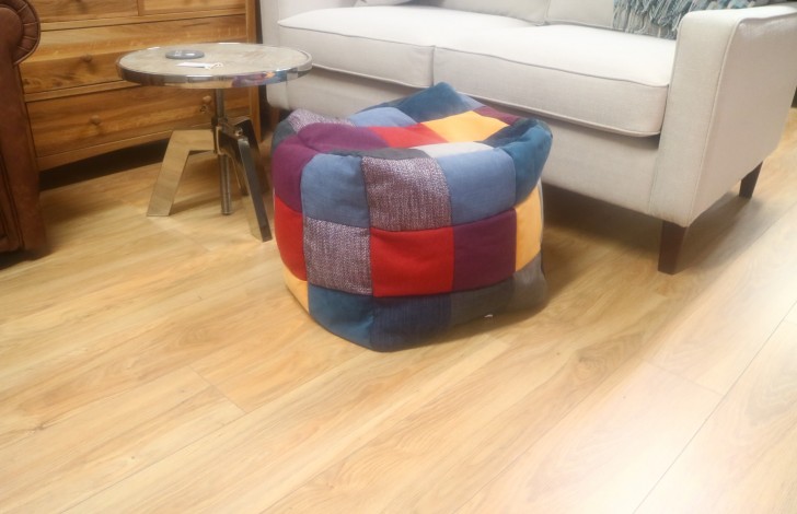 Fabric Patchwork Cube Stool - 54 Panel