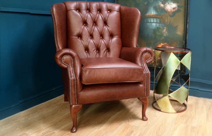 Flat Wing Buttoned Armchair