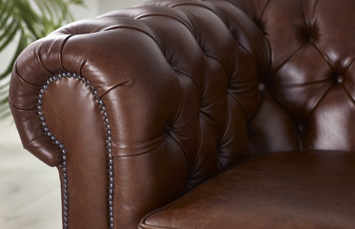 Ashford Leather Buttoned Sofa