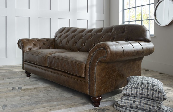 St Dunstan Hand Made Leather Sofa