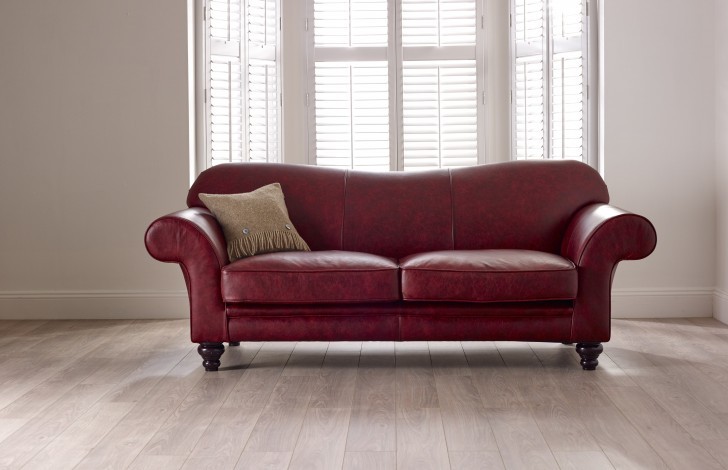 St David Curved Back Leather Sofa