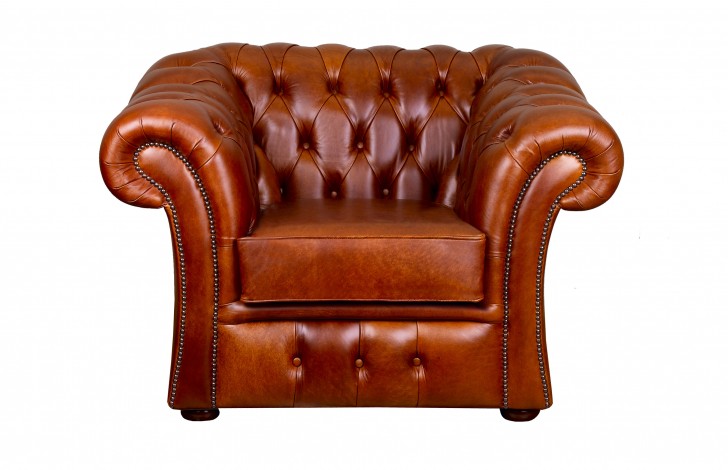 Pemberton Brown Leather Chesterfield Chair