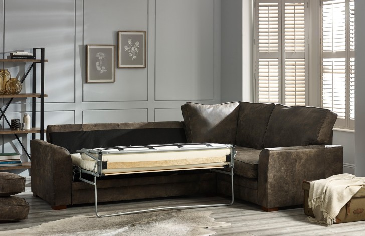 Liberty Leather Corner Sofa Bed Left Hand Facing