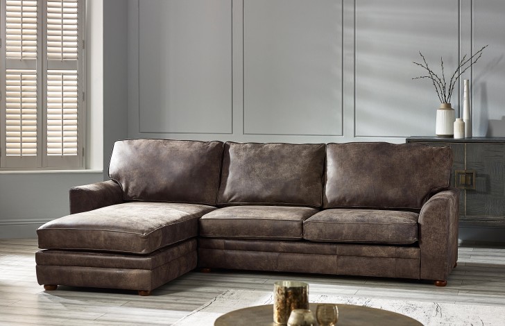 Leather sectional outlet left chaise