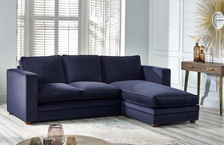 Navy fabric clearance corner sofa