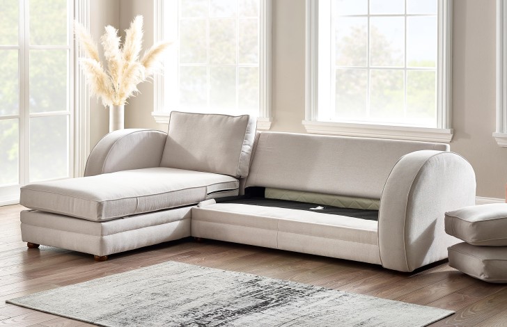 Esprit fabric chaise sofa online bed with storage review