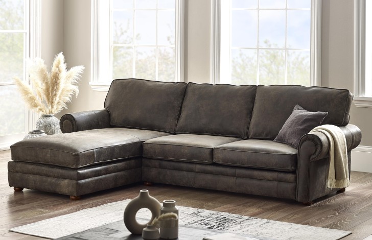 Portland Leather Corner Storage Chaise