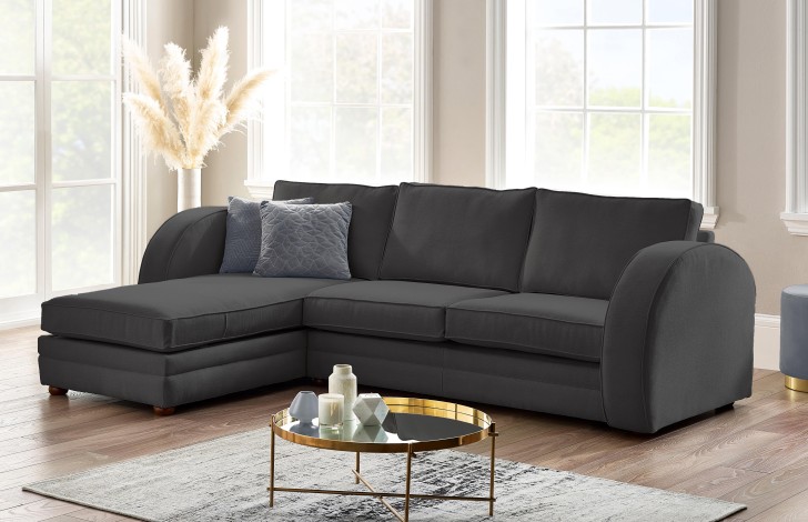 Art Deco fabric corner storage chaise sofa