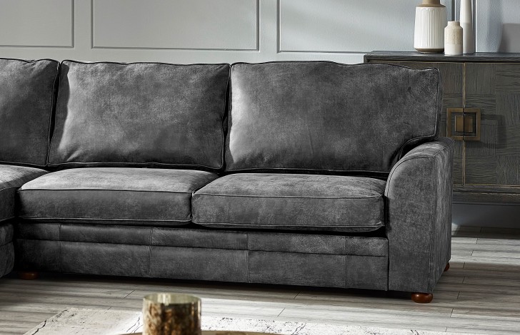 Distressed leather sofa grey cheap