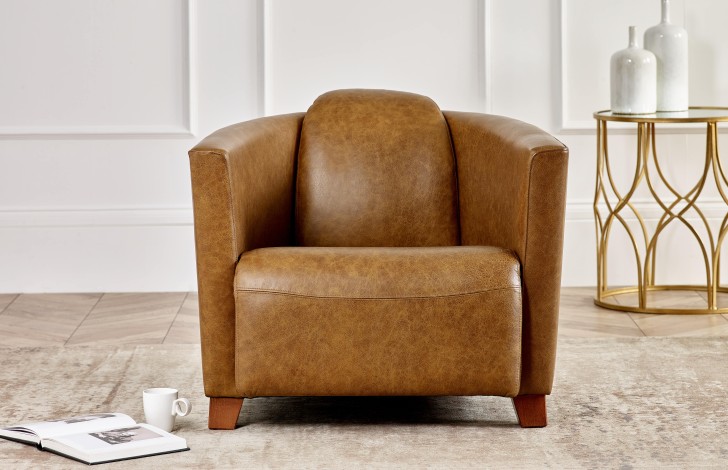 Hudson leather shop tub chair
