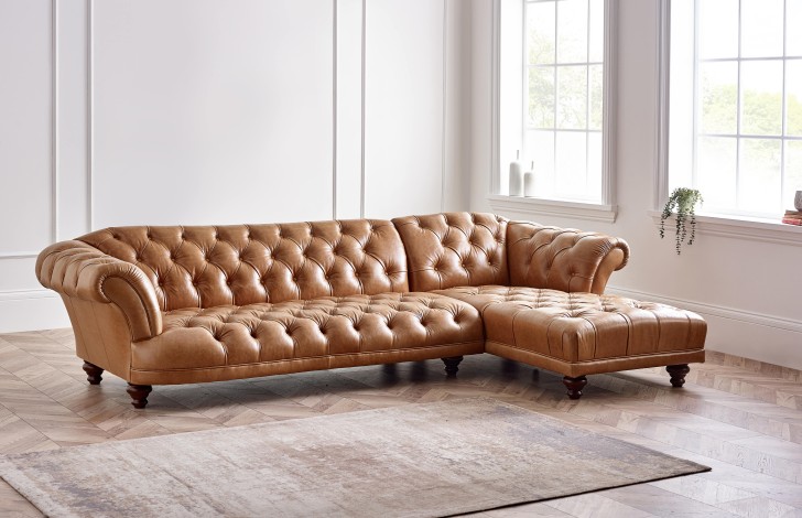 Lyme Chesterfield Right Hand Facing Chaise Sofa