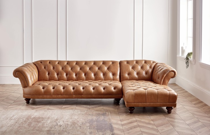 Lyme Chesterfield Right Hand Facing Chaise Sofa