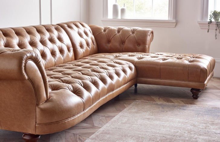 Lyme Chesterfield Right Hand Facing Chaise Sofa