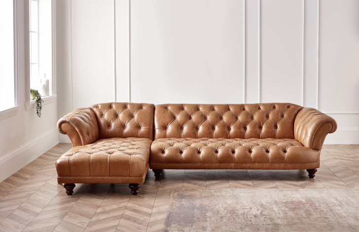 Lyme Chesterfield Left Hand Facing Chaise Sofa