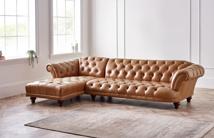 Lyme Chesterfield Left Hand Facing Chaise Sofa