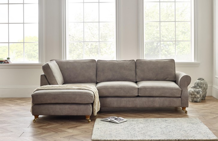 Churchill Leather Chaise Sofa