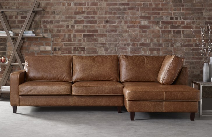 Drake Leather Chaise Sofa Right Hand Facing